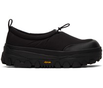Black Padded Platform Slippers