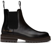 Black Grained Chelsea Boots