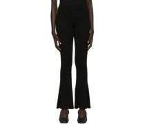 Black Flared Knit Trousers
