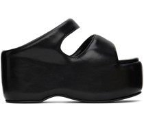 Black Bubble Flat Sandals