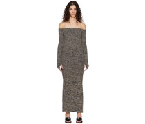 Beige Firm Midi Dress