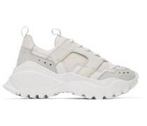 White & Gray Lucky 9 Sneakers
