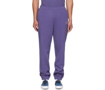 Purple Embroidered Sweatpants