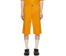 Orange Straight-Leg Shorts