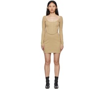 SSENSE Exclusive Tan Rib Corset Mini Dress