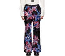 Black Jacquard Track Pants