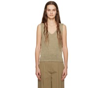 Khaki V-Neck Vest