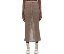 Brown Net Maxi Skirt