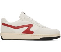 Off-White & Red Retro Court Sneakers