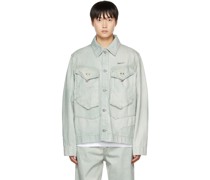 Khaki Paneled Denim Jacket