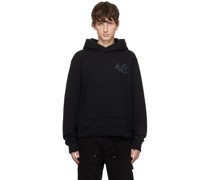 Black Staggered Hoodie