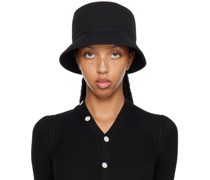Black Mesh Knit Beach Hat