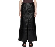 Black Francie Faux-Leather Maxi Skirt