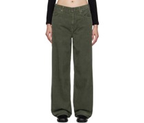 Green Low Slung Baggy Trousers