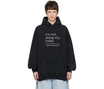 Black Embroidered Hoodie
