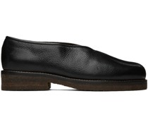 Black Piped Loafers