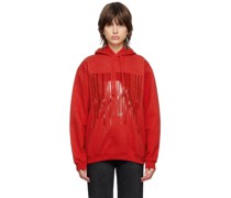 Red Dripping Barcode Hoodie