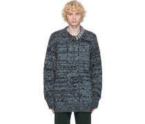 Blue Wool Maxi Sweater