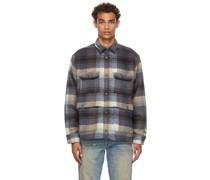 Brushed Wool Flannel Button-Down Shirt