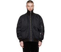 Black Strap Reversible Bomber Jacket