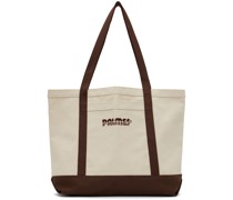 Beige & Brown Net Tote Bag