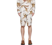 White Leopard Board Shorts