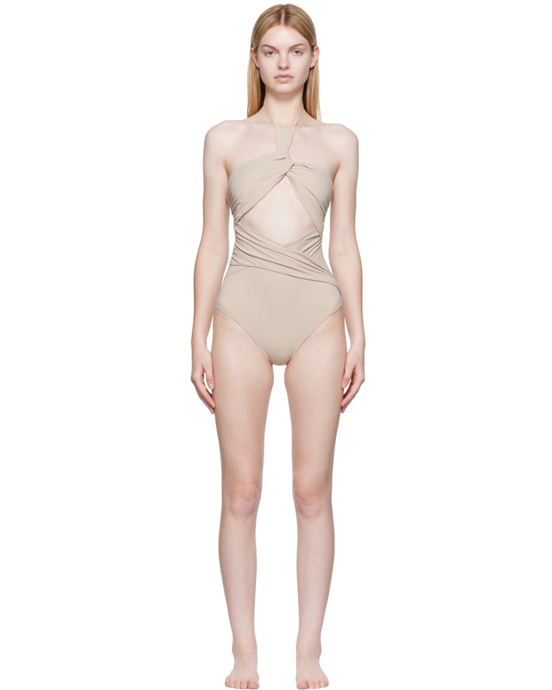 Nensi Dojaka Damen SSENSE Exclusive Beige One-Piece Swimsuit