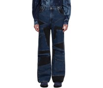 Black & Blue Paneled Jeans