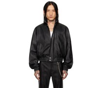 Black Raglan Leather Jacket