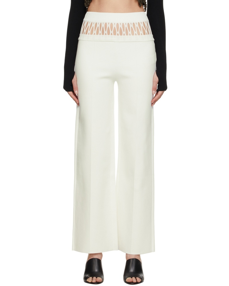 Dion Lee Damen White Fishnet Tailored Trousers