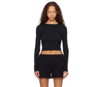 Black New Vintage Cropped Long Sleeve T-Shirt