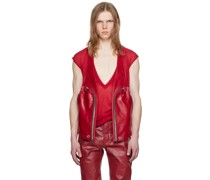 Red Bauhaus Leather Vest