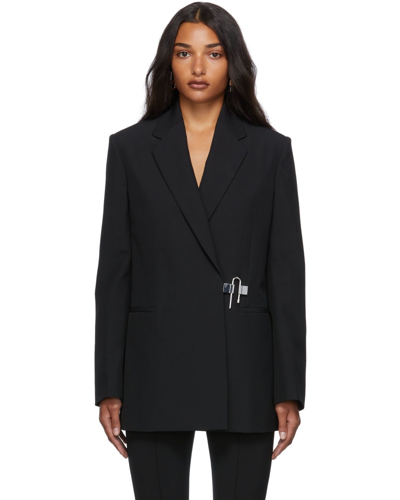 Givenchy Damen Black Structured Padlock Blazer