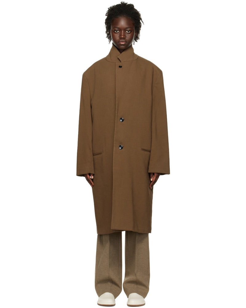 Christophe Lemaire Damen Brown Chesterfield Coat