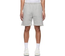 Grey Snap Front Shorts