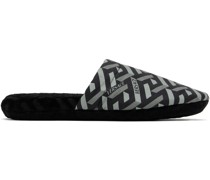 Black 'La Greca' Slippers