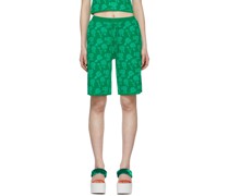 Green Polyester Shorts