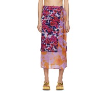 Multicolor Floral Midi Skirt
