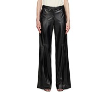 Black Vortico Faux-Leather Trousers