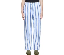Blue & White Poplin Pyjama Pants