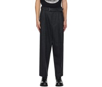 Gray Belted Trousers
