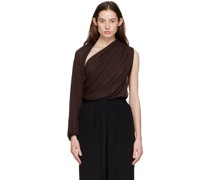 Brown Gossamer Drape Bodysuit