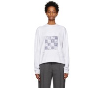 White Washed Applique Long Sleeve T-Shirt