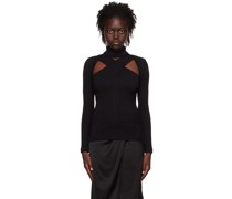 Black Cutout Turtleneck