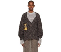 Brown Embroidered Cardigan