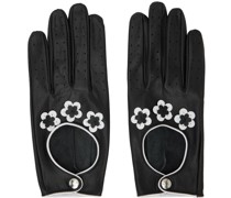 Black Floral Gloves
