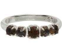 Silver Halo Cluster Ring