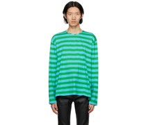 Green & Blue Striped Long Sleeve T-Shirt