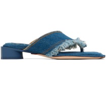 Blue Pythia Denim Heeled Sandals