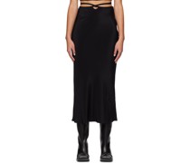 Black Loophole Midi Skirt